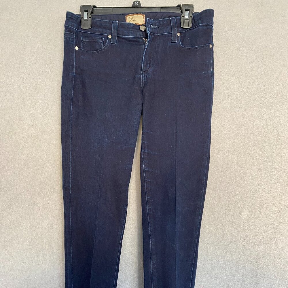 Paige Peg Skinny Jeans Womens Size 27 Dark Wash Mid Rise Stretch Denim